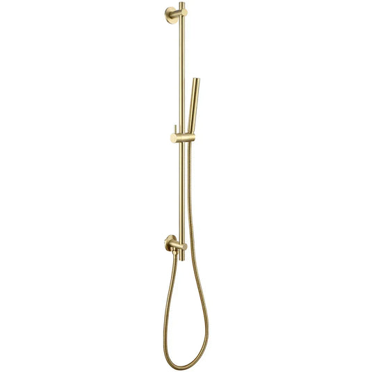 JTP Vos Slide Rail with Single Function Hand Shower and Shower Hose - Brushed Brass - Envy Bathrooms Ltd