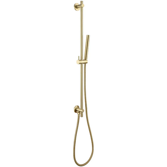 JTP Vos Slide Rail with Single Function Hand Shower and Shower Hose - Brushed Brass - Envy Bathrooms Ltd