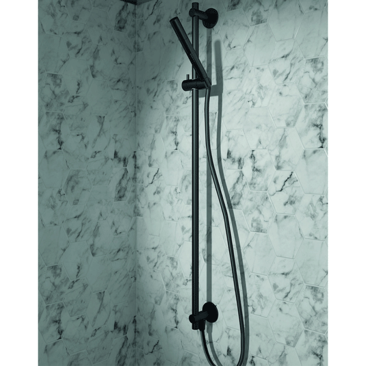 JTP Vos Slide Rail with Single Function Hand Shower and Shower Hose - Matt Black - Envy Bathrooms Ltd