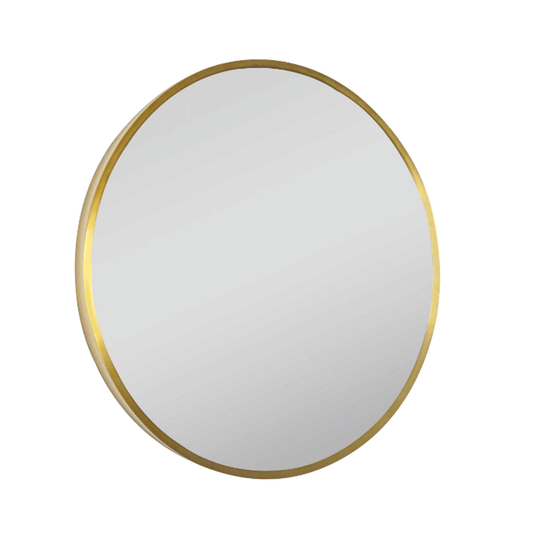 JTP Vos Round Bathroom Mirror 600mm Wide - Brushed Brass - Envy Bathrooms Ltd