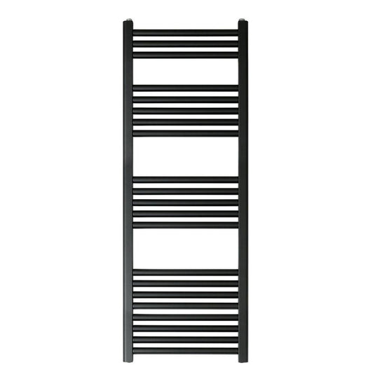 JTP Vos Straight Heated Towel Rail 1200mm H x 400mm W - Matt Black - Envy Bathrooms Ltd