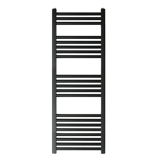 JTP Vos Straight Heated Towel Rail 1200mm H x 400mm W - Matt Black - Envy Bathrooms Ltd