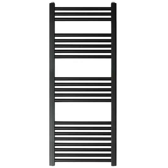 JTP Vos Straight Heated Towel Rail 1200mm H x 500mm W - Matt Black - Envy Bathrooms Ltd