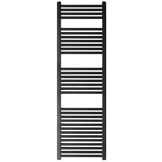 JTP Vos Straight Heated Towel Rail 1600mm H x 500mm W - Matt Black - Envy Bathrooms Ltd