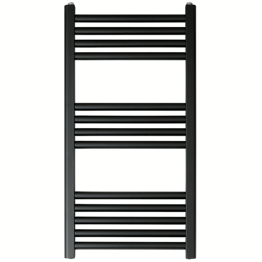 JTP Vos Straight Heated Towel Rail 800mm H x 400mm W - Matt Black - Envy Bathrooms Ltd