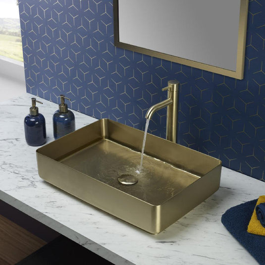 JTP Vos Tall Basin Mixer Tap - Brushed Brass - Envy Bathrooms Ltd