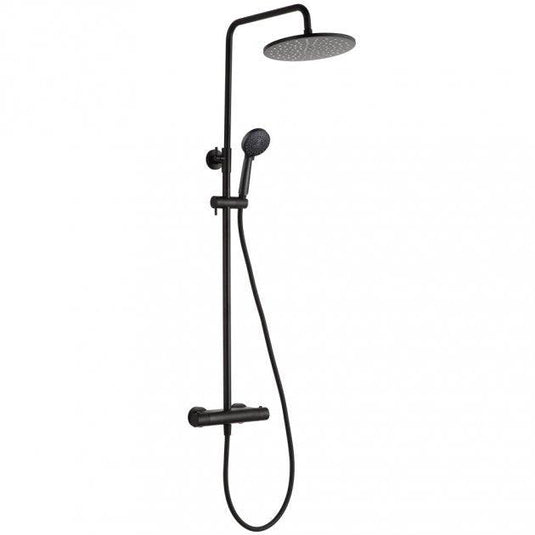 JTP Vos Thermostatic Bar Mixer Shower with Shower Kit + Fixed Head - Matt Black - 2852819MB - Envy Bathrooms Ltd