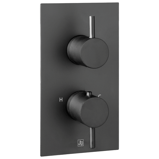 JTP Vos Thermostatic Concealed 1 Outlet Shower Valve - Matt Black - Envy Bathrooms Ltd