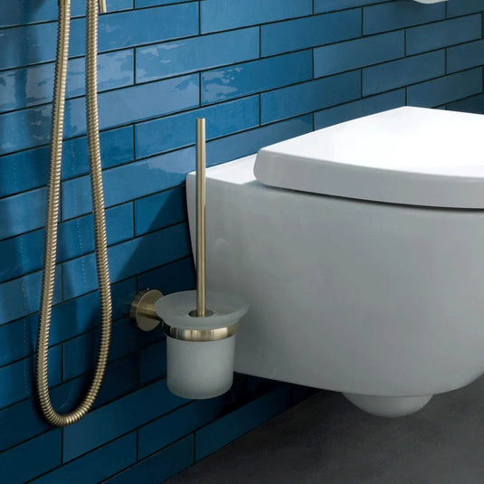 JTP Vos Toilet Brush and Holder - Brushed Brass - Envy Bathrooms Ltd