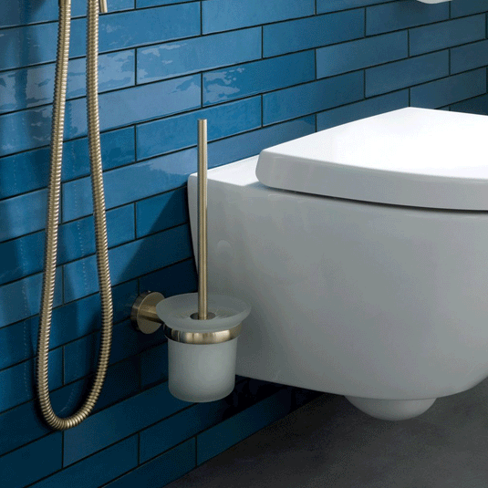 JTP Vos Toilet Brush and Holder - Brushed Brass - Envy Bathrooms Ltd