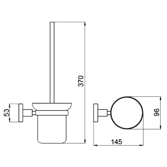 JTP Vos Toilet Brush and Holder - Brushed Brass - Envy Bathrooms Ltd