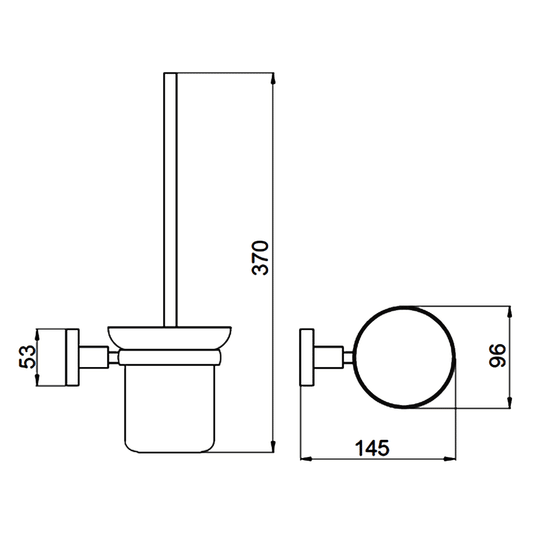 JTP Vos Toilet Brush and Holder - Matt Black - Envy Bathrooms Ltd