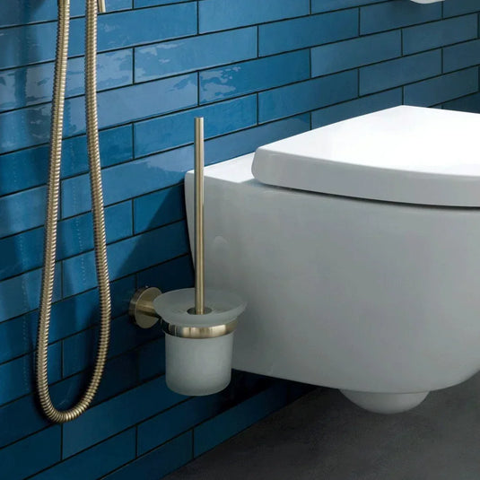 JTP Vos Toilet Brush and Holder - Brushed Brass - Envy Bathrooms Ltd