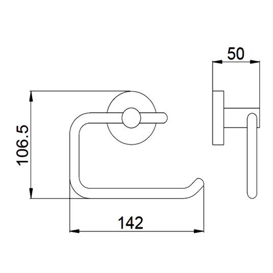 JTP Vos Toilet Roll Holder - Matt Black - Envy Bathrooms Ltd