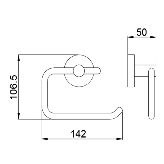 JTP Vos Toilet Roll Holder - Matt Black - Envy Bathrooms Ltd