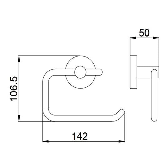 JTP Vos Toilet Roll Holder - Matt Black - Envy Bathrooms Ltd