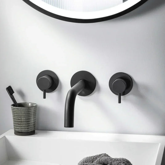 JTP Vos Wall Mounted Bath/Basin Spout - Matt Black - Envy Bathrooms Ltd
