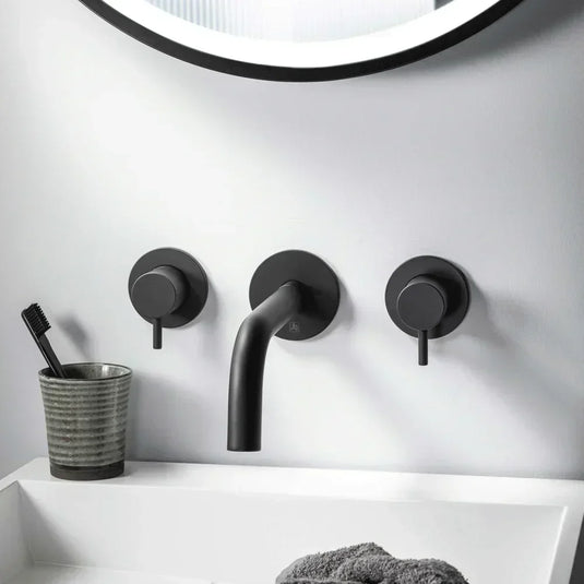 JTP Vos Wall Mounted Bath/Basin Spout - Matt Black - Envy Bathrooms Ltd