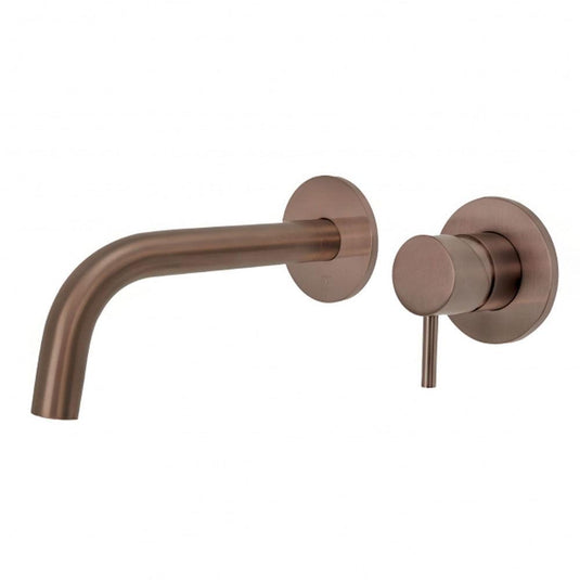 JTP Vos Wall Mounted Single Lever Basin Mixer Tap - Brushed Bronze - Envy Bathrooms Ltd