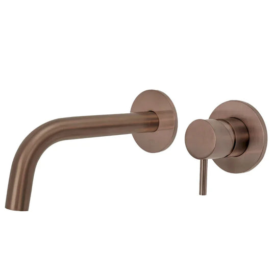 JTP Vos Wall Mounted Single Lever Slim Basin Mixer Tap | Brushed Bronze | 21273BRZSP - Envy Bathrooms Ltd