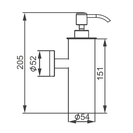 JTP Vos Wall Mounted Soap Dispenser - Matt Black - Envy Bathrooms Ltd