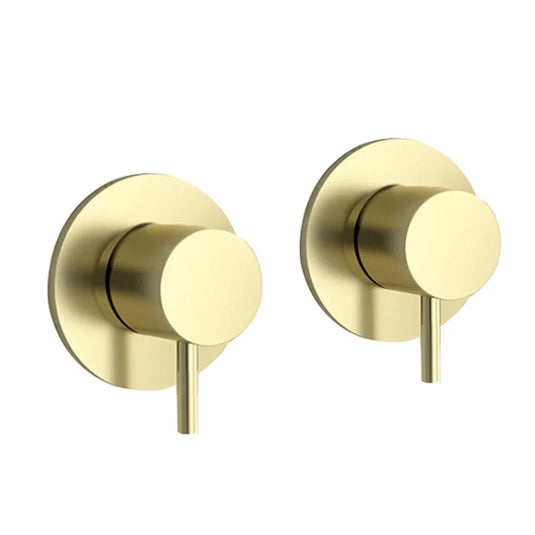 JTP Vos Wall Valves 70mm Wide - Brushed Brass - Envy Bathrooms Ltd