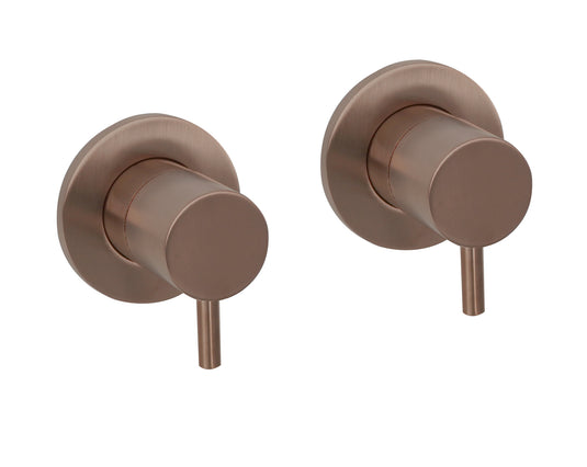 JTP Vos Wall Valves Pair - Brushed Bronze - 21089BRZ - Envy Bathrooms Ltd