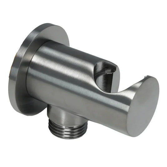 JTP Vos Water Outlet Elbow with Wall Support - Brushed Black - Envy Bathrooms Ltd