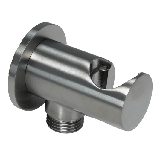 JTP Vos Water Outlet Elbow with Wall Support - Brushed Black - Envy Bathrooms Ltd