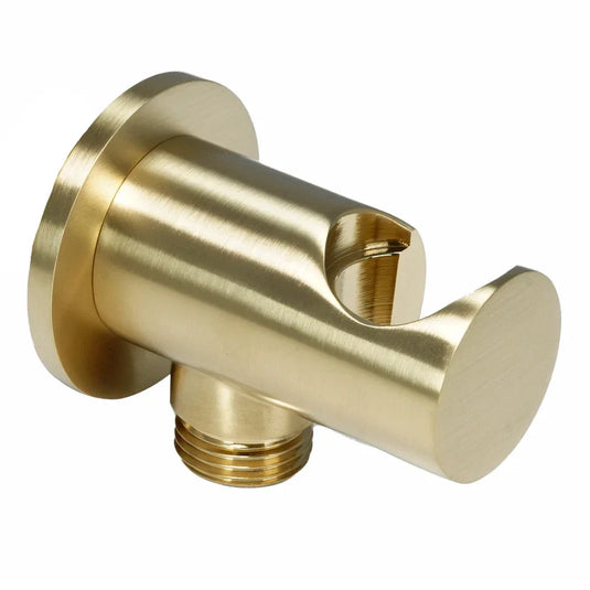 JTP Vos Water Outlet Elbow with Wall Support - Brushed Brass - Envy Bathrooms Ltd