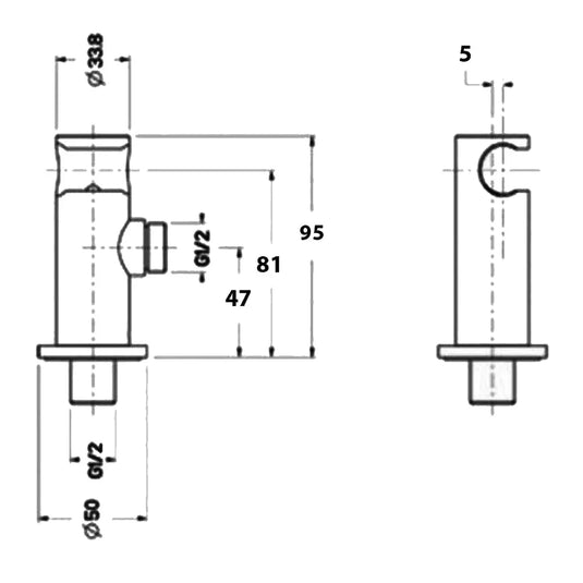 JTP Wall Mounted Water Outlet Elbow Safety Valve for Douche - Chrome - Envy Bathrooms Ltd