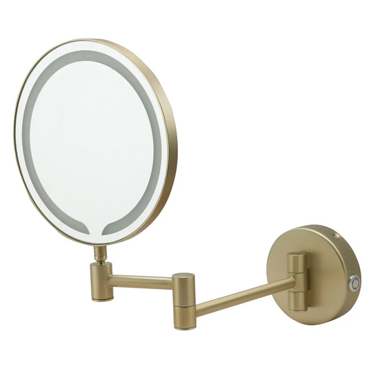 JTP Zoom Cosmetic Mirror - Brushed Brass - ZM3BBR - Envy Bathrooms Ltd