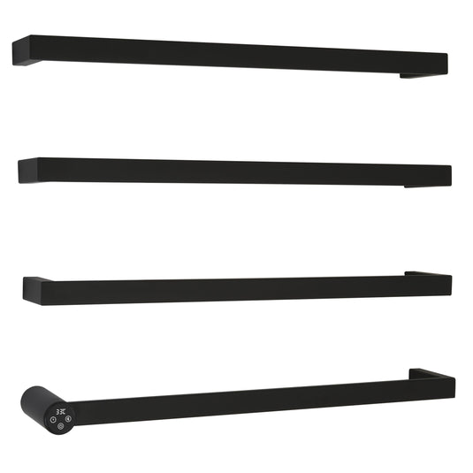 JTP Zyon 486mm Electric Towel Radiator - Matt Black - ZY600EMB - Envy Bathrooms Ltd