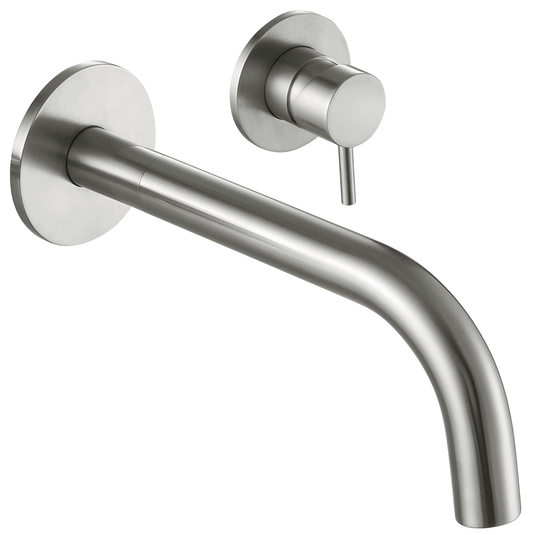 JTP Inox 2-Hole Wall Mounted Basin Mixer Tap - Stainless Steel - Envy Bathrooms Ltd