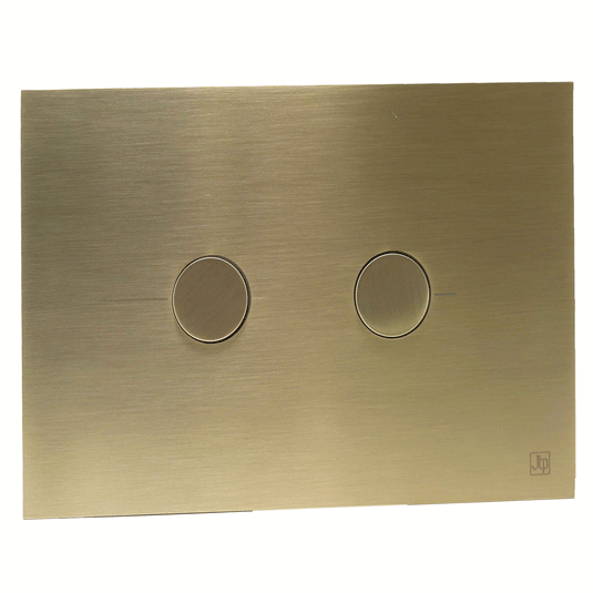 JTP Metal Pneumatic Dual Flush Plate 215mm Wide - Brushed Brass