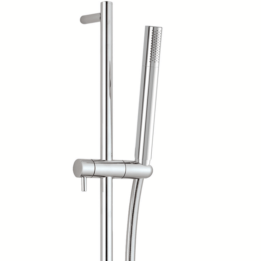 JTP Minimalist Shower Rail Kit Single Function Handset - Chrome - Envy Bathrooms Ltd