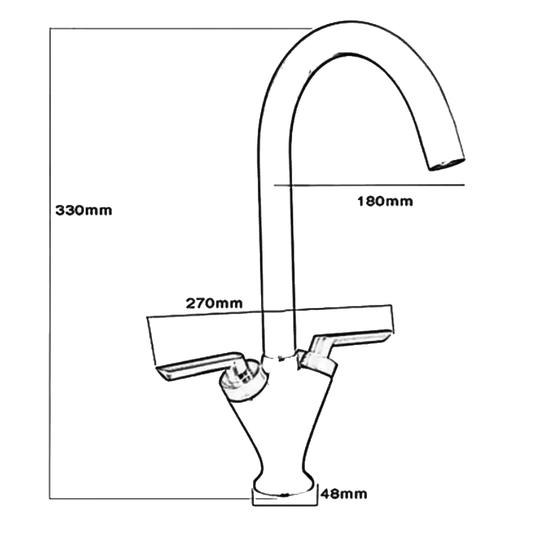 JTP Reach Monoblock Kitchen Sink Mixer Tap Dual Handle - Chrome - Envy Bathrooms Ltd