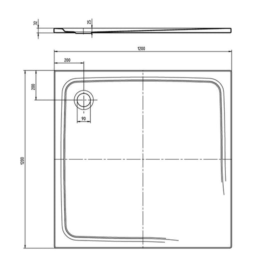 Kaldewei Ambiente Superplan 1200x1200mm Shower Tray | 447100010001