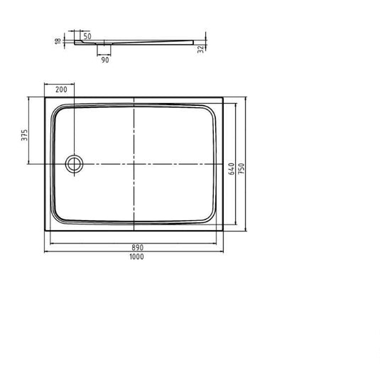 Kaldewei Cayonoplan 1000x750mm Shower Tray Alpine White | 361500010001