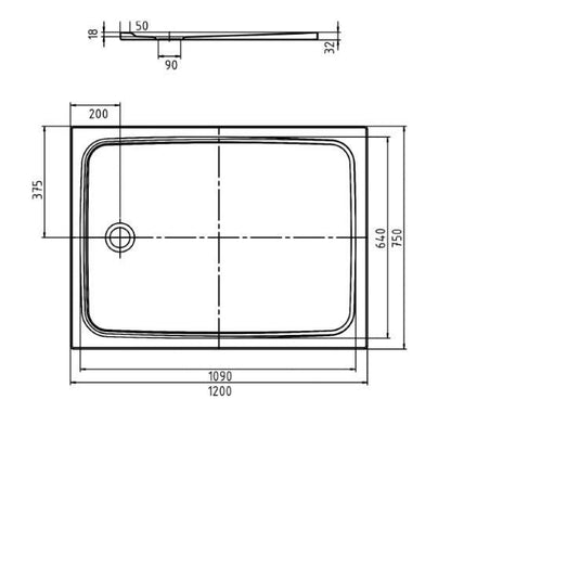 Kaldewei Cayonoplan 1200x750mm Shower Tray Alpine White | 362100010001
