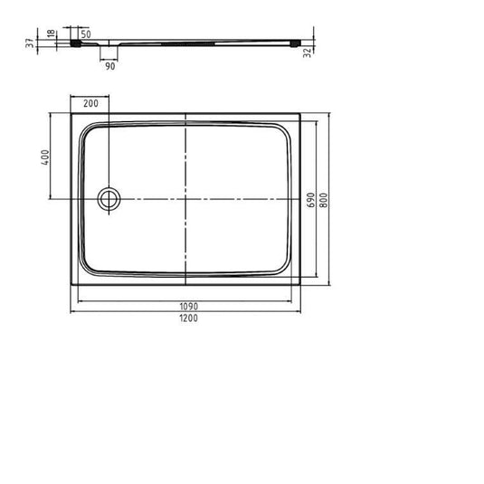 Kaldewei Cayonoplan 1200x800mm Shower Tray with Support Alpine White | 362247980001