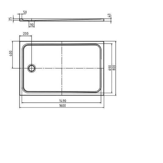 Kaldewei Cayonoplan 1600x800mm Shower Tray Alpine White | 363600010001