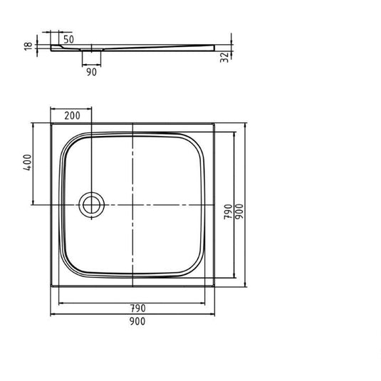 Kaldewei Cayonoplan 900x900mm Shower Tray Alpine White | 361400010001
