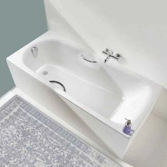 Kaldewei Saniform Plus 1800x800mm Single Ended Bath 2TH Grip Holes Alpine White | 112820010001