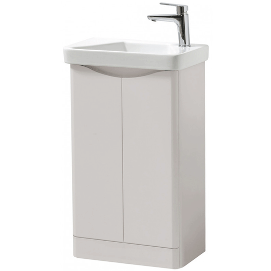 Kartell Arc Floor Standing 2-Door Cloakroom Vanity Unit with Basin 500mm Wide - Matt Cashmere - Envy Bathrooms Ltd