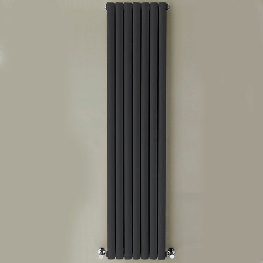 Kartell Aspen Single Designer Vertical Radiator 1800mm H x 430mm W - Anthracite - Envy Bathrooms Ltd