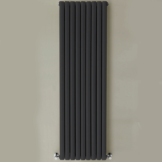 Kartell Aspen Single Designer Vertical Radiator 1800mm H x 550mm W - Anthracite - Envy Bathrooms Ltd