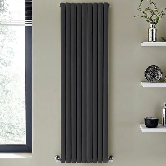 Kartell Aspen Single Designer Vertical Radiator 1800mm H x 550mm W - Anthracite - Envy Bathrooms Ltd
