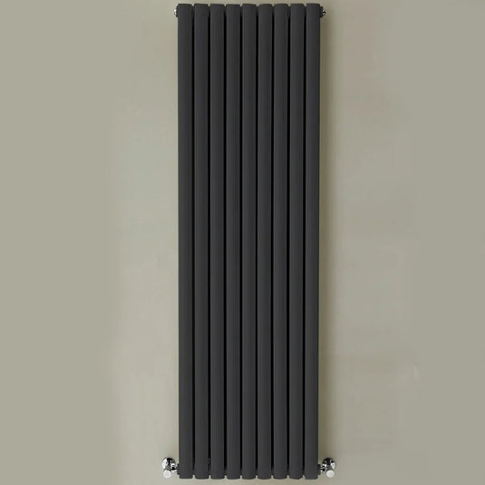 Kartell Aspen Single Designer Vertical Radiator 1800mm H x 550mm W - Anthracite - Envy Bathrooms Ltd