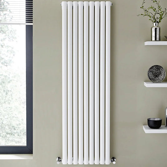 Kartell Aspen Single Designer Vertical Radiator 1800mm H x 550mm W - White - Envy Bathrooms Ltd